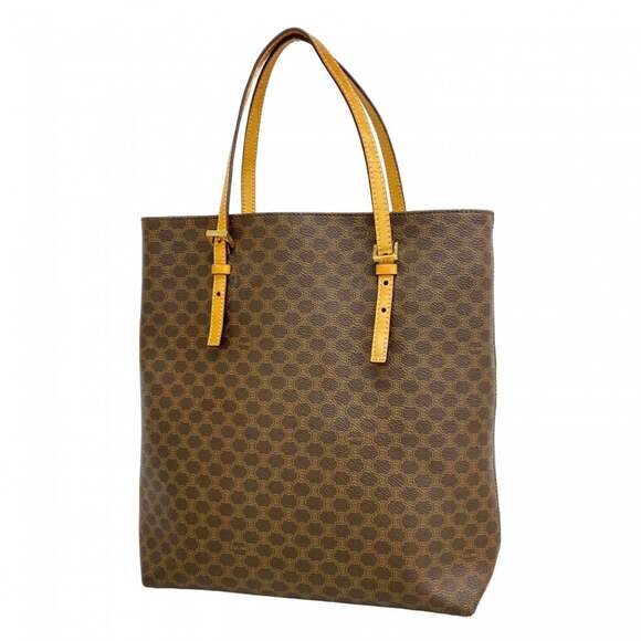 Celine Macadam Tote Bag Brown Women's